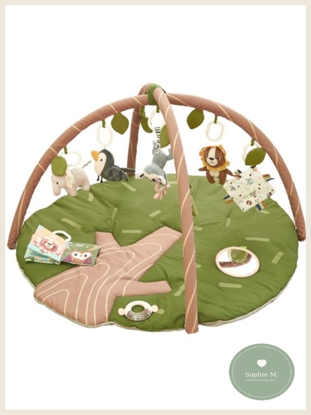 Baby Play Gym Activity Mat Thick Tummy Time 8 Sensory Toys
